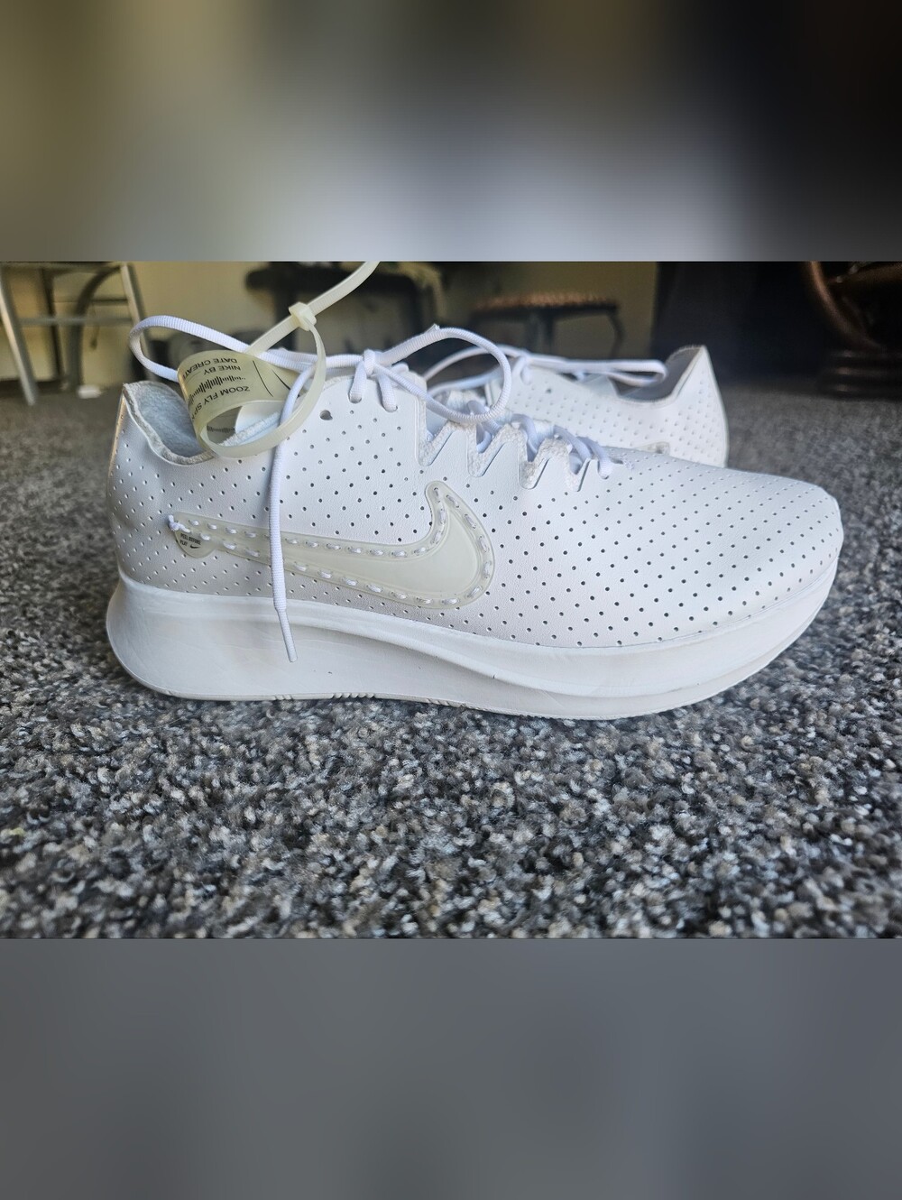 Nike White Perforated Athletic Sneakers - Swoosh Detail